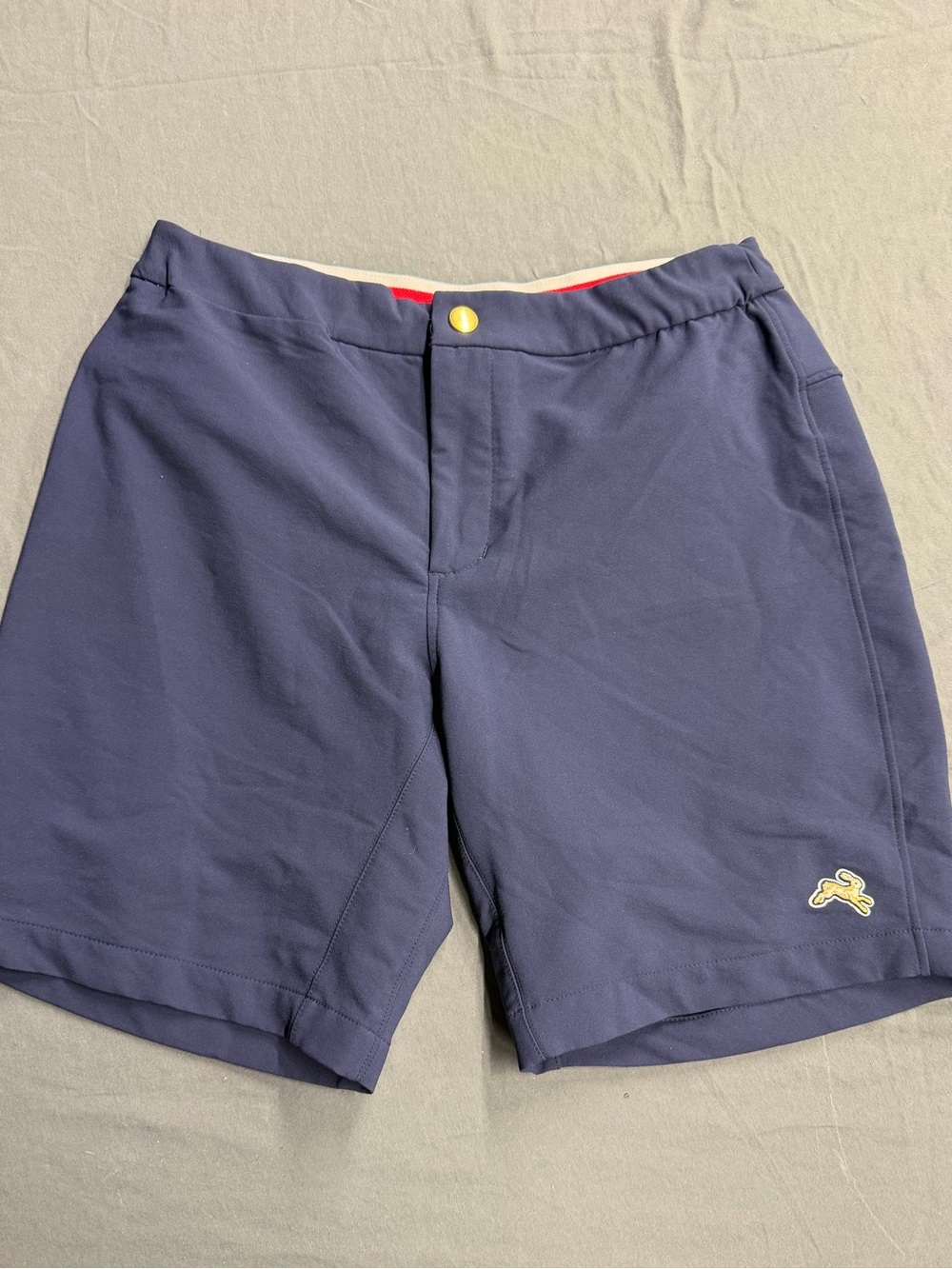 Tracksmith Navy Men's Performance Shorts with Gold Button